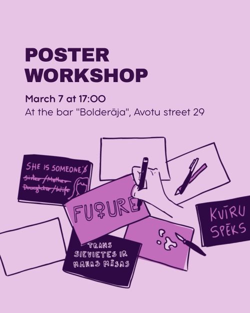 Plakātu darbnīca “Feminisms visiem” gājienam